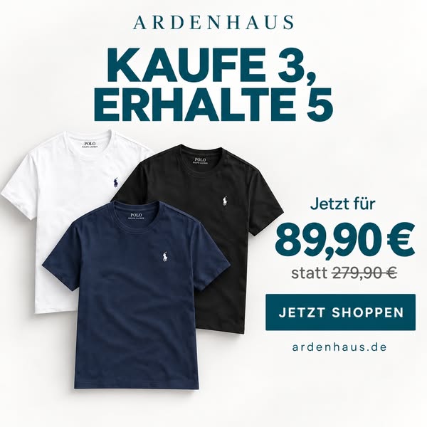 5 T-Shirts – Sommer-Endverkauf, 70% Rabatt