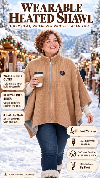 Wearable Heated Blanket – Cozy Hands-Free Warmth