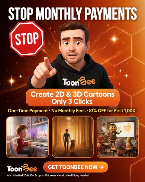 2D & 3D Cartoon Videos With Only 3 Clicks