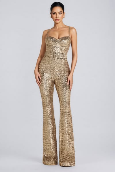 Lunia Gold Sequin Jumpsuit
