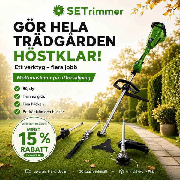 Fixa hela trädgården med en maskin