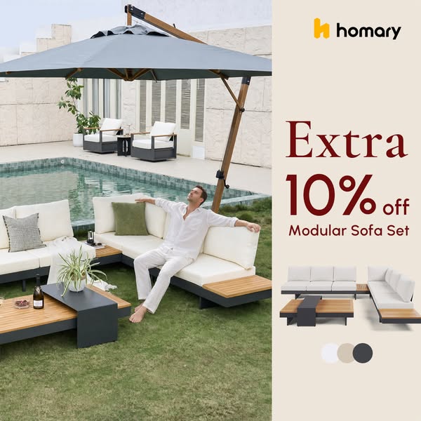 Tevara Teak & Aluminium Modular Outdoor Sofa
