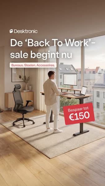 Met jouw nieuwe bureau in de aanbieding.
