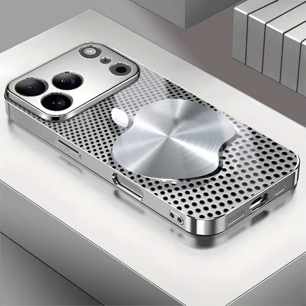 Metal Mesh Apple Pattern Electroplated Case for iPhone