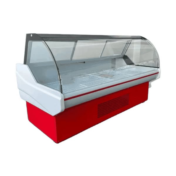KRD Meat Display 150cm Serve Over Deli Counter Curved Glass Front SS1500