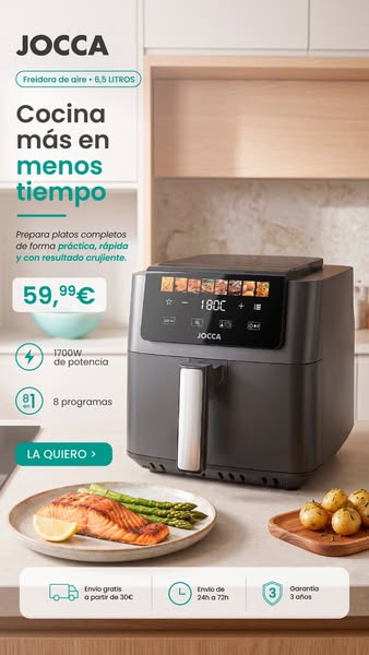 Freidora sin Aceite Digital 6.5L | Jocca