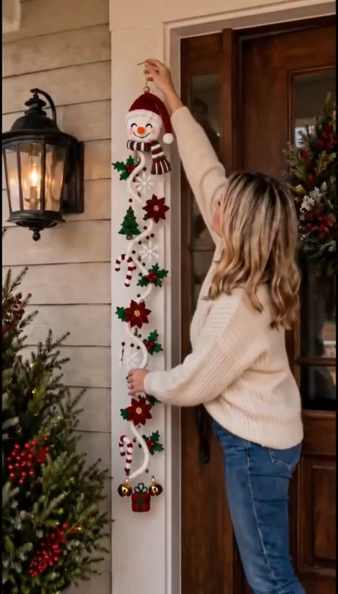 Glowing Christmas Door Hanger | 6 Festive Lighted Designs with Warm Glow