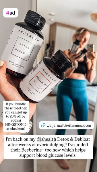 I'm back on my @jshealth Detox & Debloat after weeks of overindulging!! I've added their Beeberine+ too now which helps support blood glucos