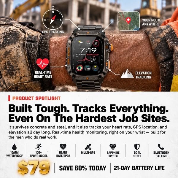 $79. GPS. 21-Day Battery. Waterproof. Calls & Notifications on your wrist. Health tracking 24/7.