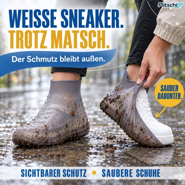 PlitschiGo Trockene Sneaker. Sauber unterwegs.