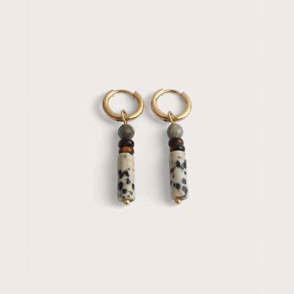 Frida Boucles d'oreilles - Pierre naturelle - Acier inoxydable