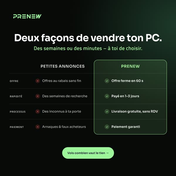 Vendez votre PC gaming à Prenew, en toute simplicité