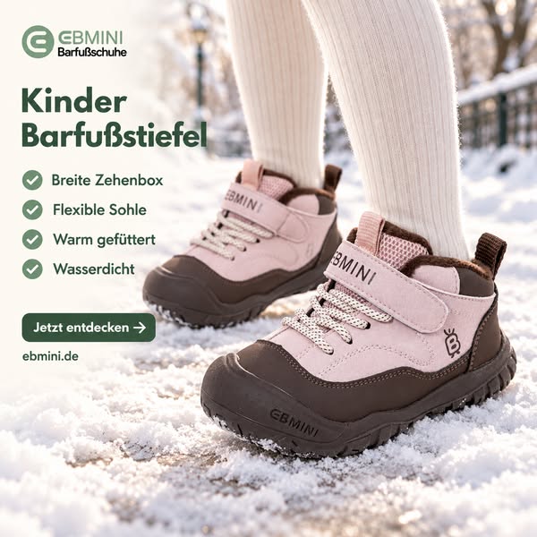 EBMINI® CED - Wasserdichte Barfußstiefel für Kinder mit warmfutter