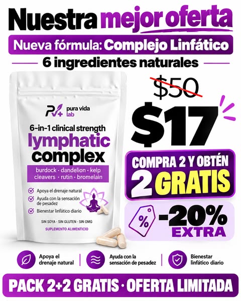 ¿Te sientes hinchada y pesada? Prueba nuestro 6 en 1 fórmula linfática