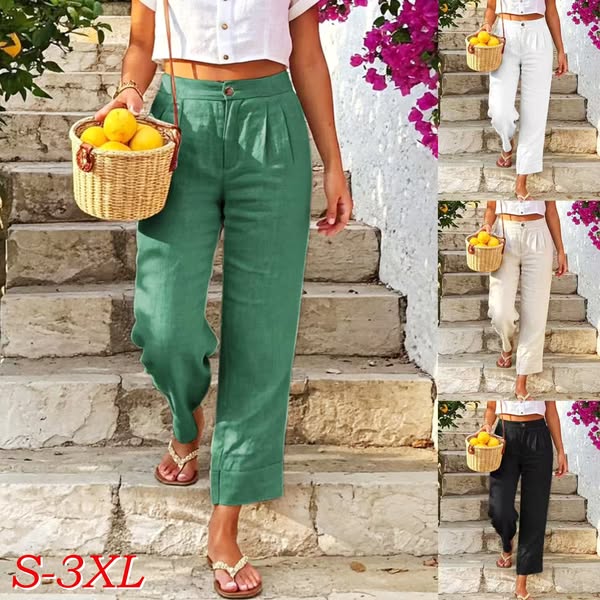 Women's Relaxed Fit Linen Blend Pants