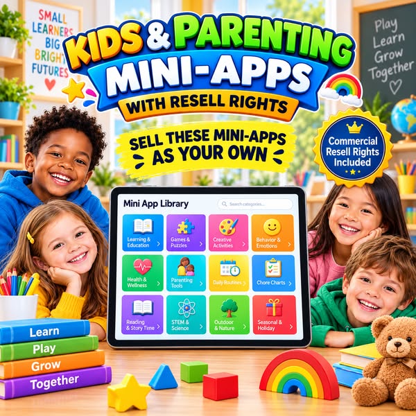 50 Kids & Parenting Mini-Apps You Can Resell As Your Own