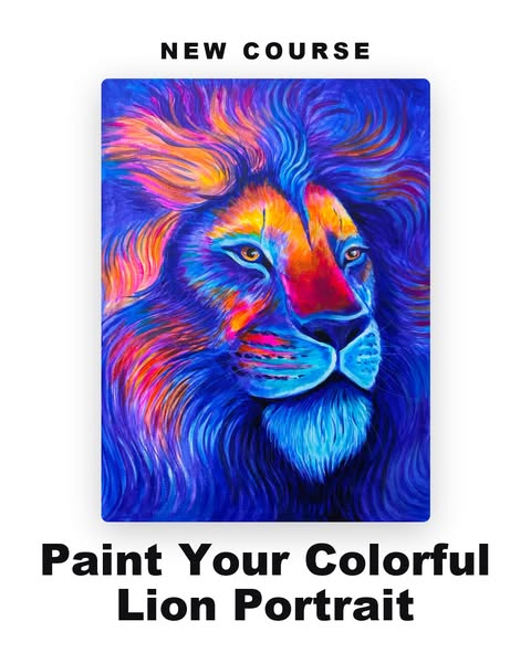 Paint a Glowing Neon Lion Portrait In a Weekend