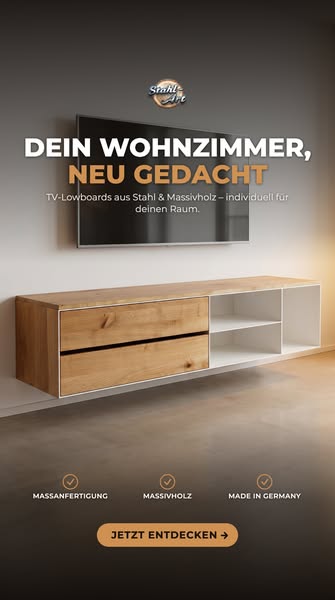 TV Lowboard aus Wildeiche