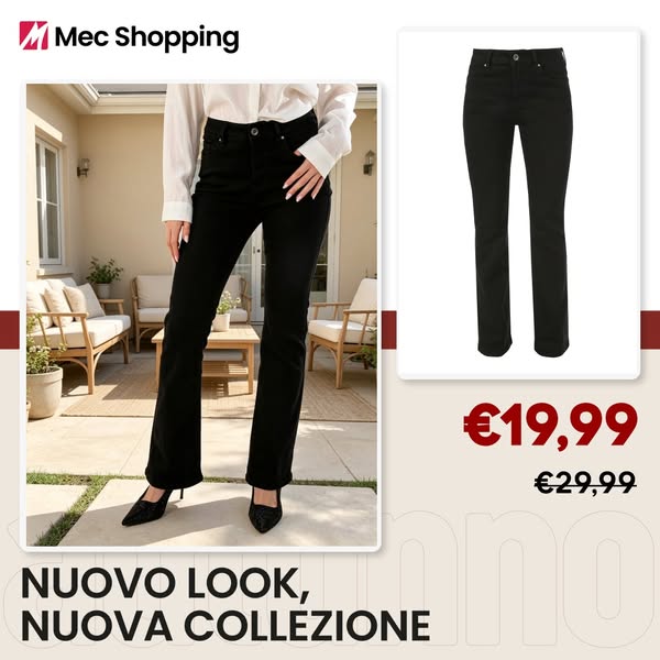 Farfallina Pantaloni donna jeans a zampa nero taglia 46
