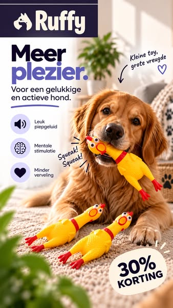 Tegen verveling. Voor een blije hond.