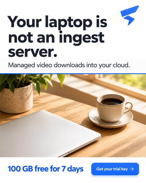 Your laptop is not an ingest server.