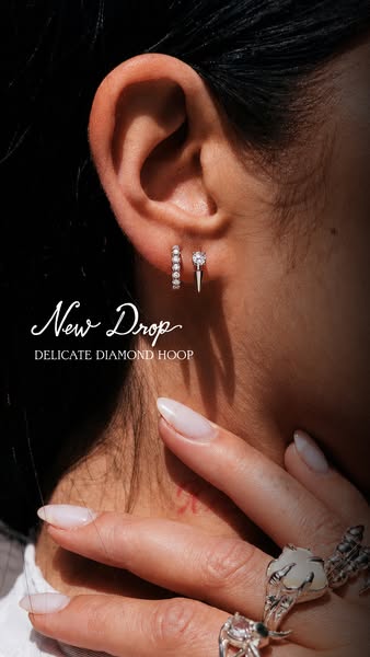 New in: Delicate Diamond Hoop
