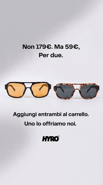 Due occhiali. Un solo prezzo: €59.
