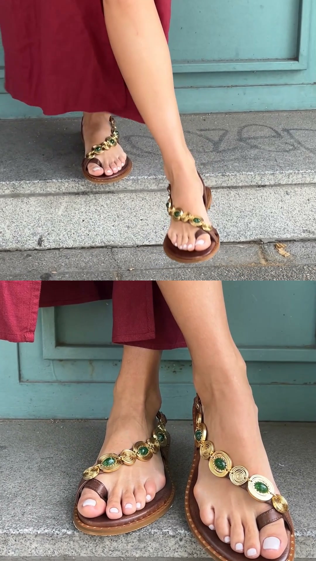 Summer sandals finished like jewelry.