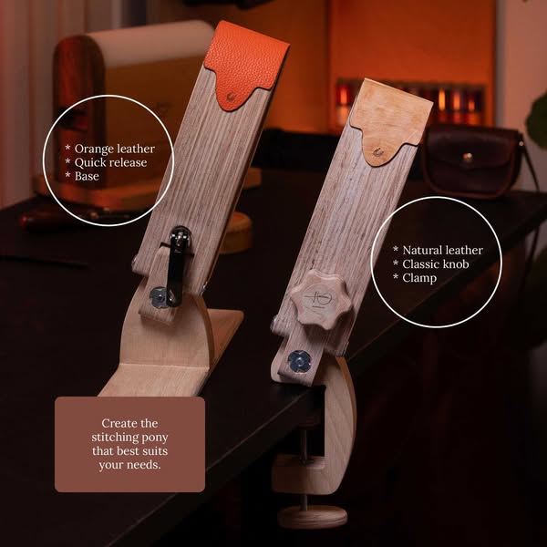 Big Size Leather Stitching Pony, Custom Text, Stitching Clamp, Leathercraft Saddle Stitching Tool