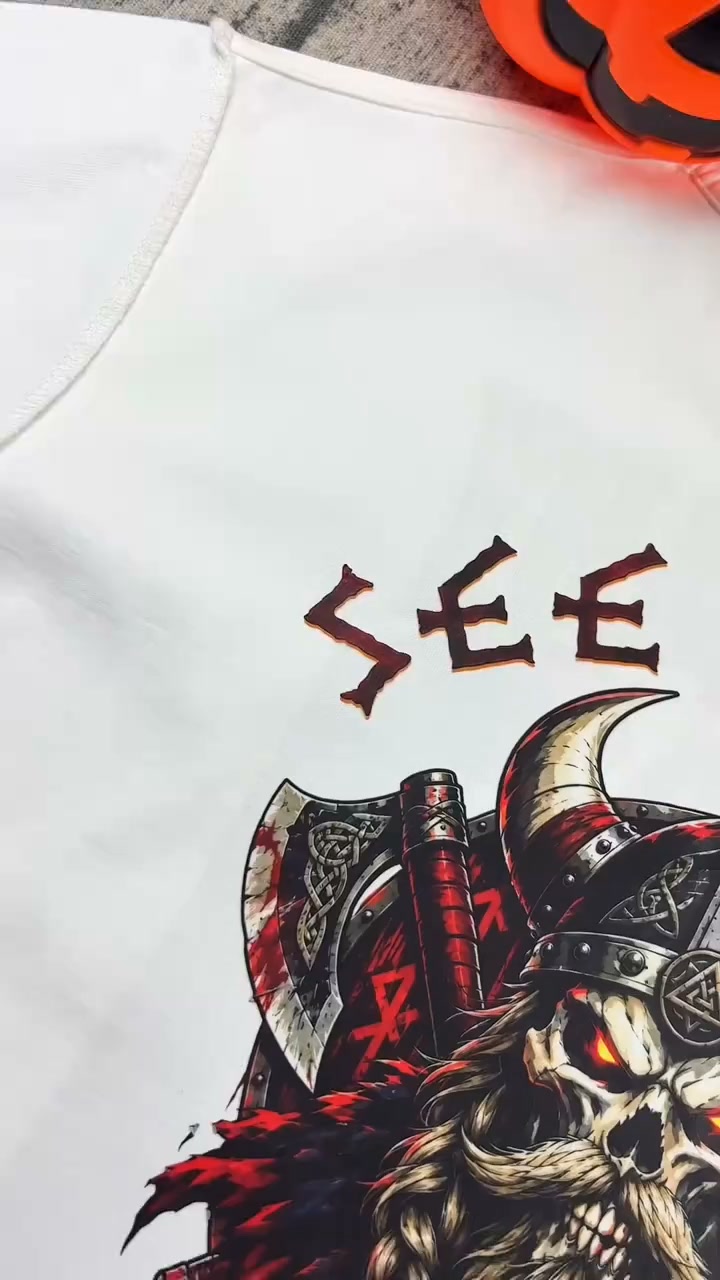 Dual-Sided Viking Skull Generation X Graphic Tee