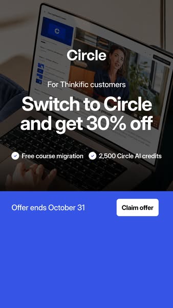 Switch from Thinkific. Get 30% off.