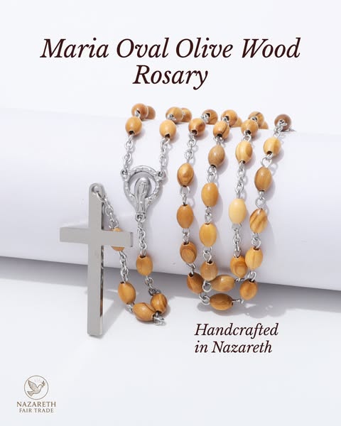 Maria Oval Olive Wood Rosary