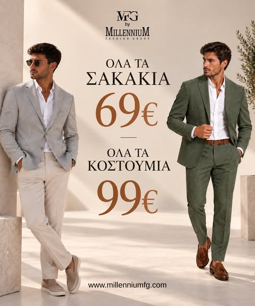 ΟΛΑ ΤΑ Σακάκια 69€ • Κοστούμια 99€