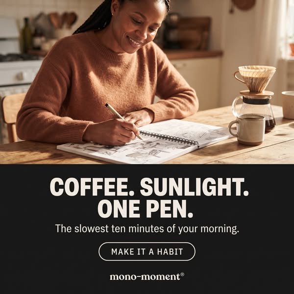 Coffee. Sunlight. One Pen.