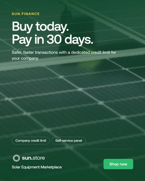Solar equipment, buy now pay later