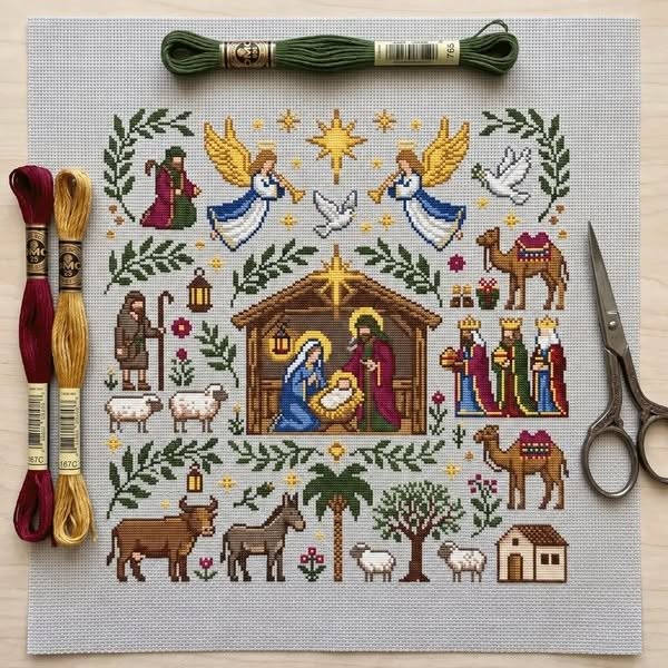 LAST DAY 50% OFF - Nativity Cross Stitch Kit - Buy 1