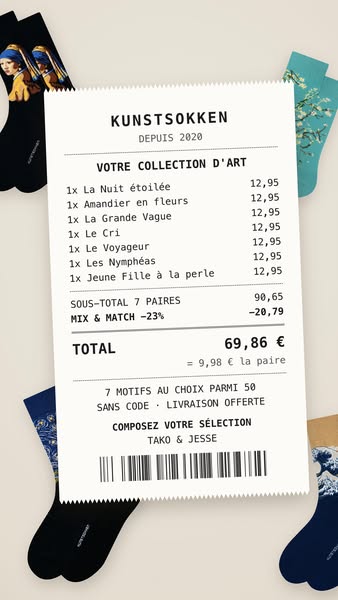 7 paires pour 69,86 €, sans code