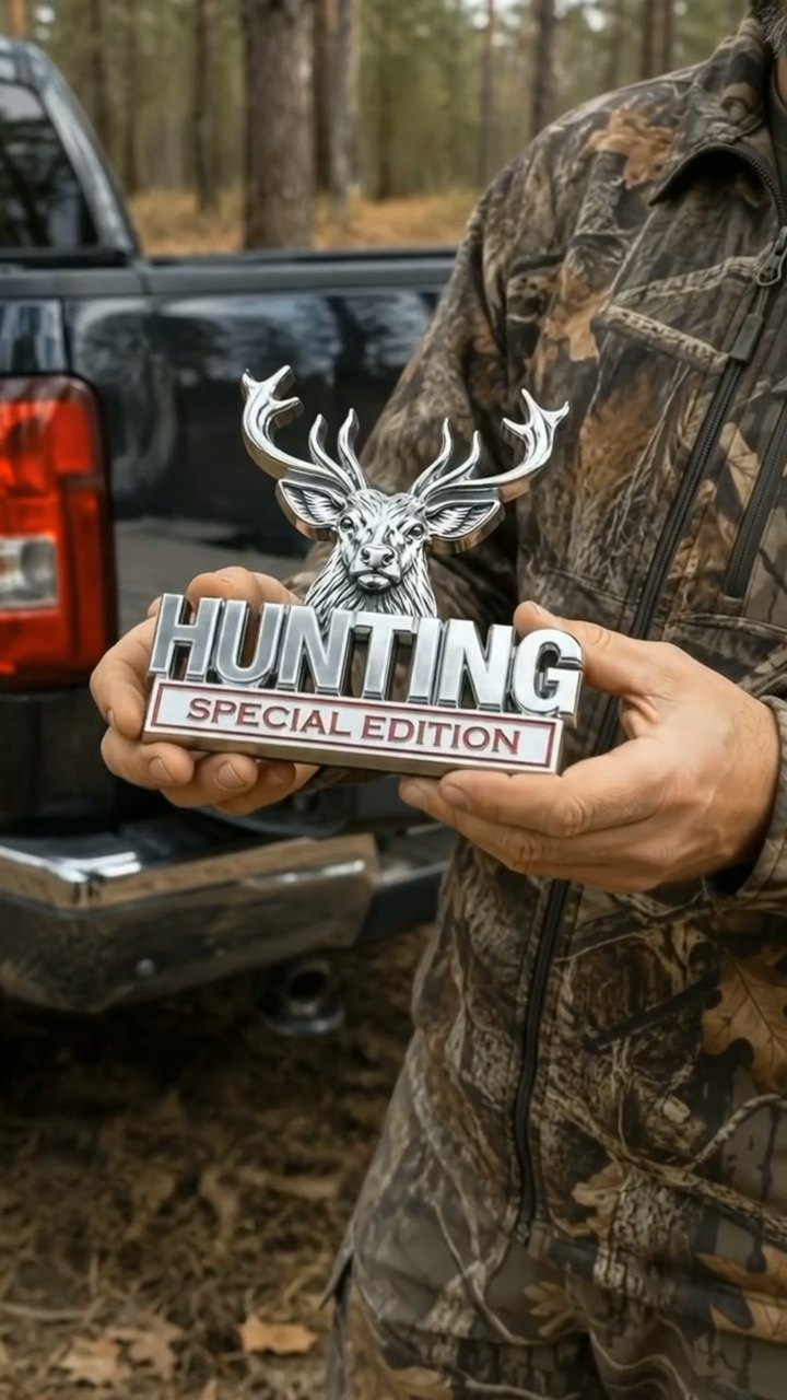 HUNTING Special Edition 3D Chrome Metal Car Emblem
