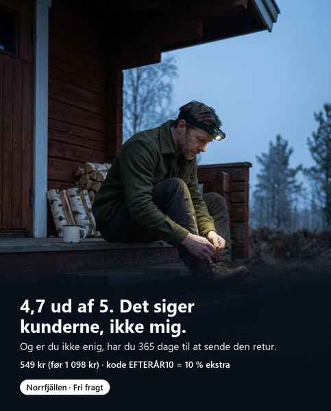 1.000 lumen. Op til 69 timer.