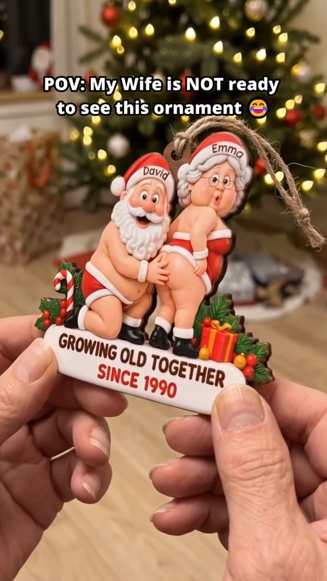 Custom Funny Wooden Ornament - Personalized Anniversary Christmas Wedding Gifts For Husband And Wife, Him And Her - Cozy Xmas With You