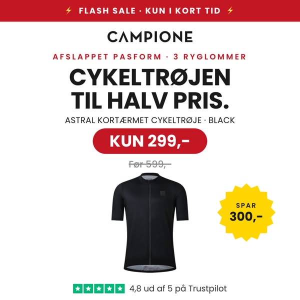Cykeltrøje til halv pris