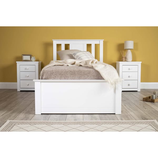 Chester Bright White Ottoman Storage Bed Frame - 3ft Single