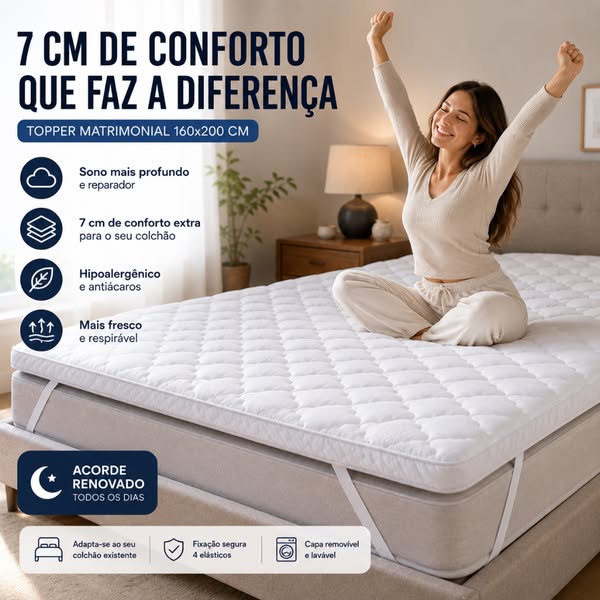 7 cm de conforto extra para a sua cama