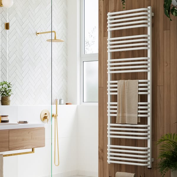 Terma Alex One Electric Heated Towel Rail, Traffic White