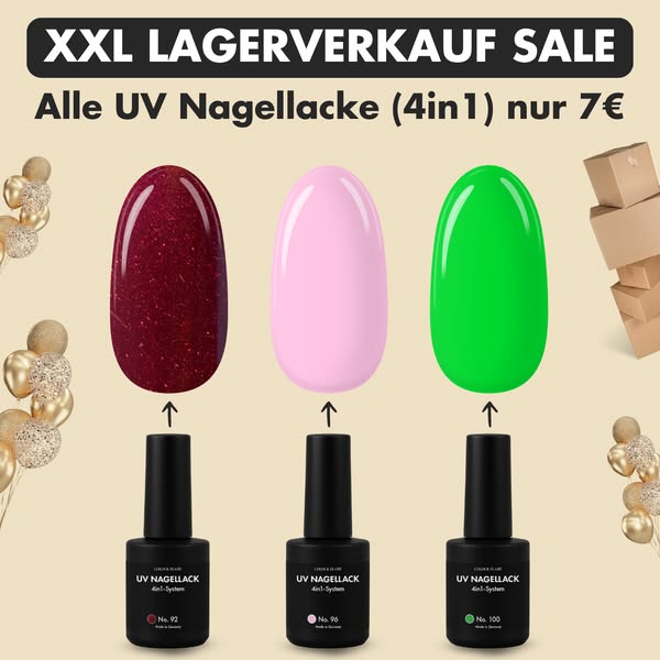 Jetzt: UV Nagellack 4in1 - XXL Lagerverkauf Sale (Alle Farben nur 7€) bei Colour Flash