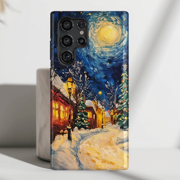 Van Gogh Inspired Christmas Night Design Case for Galaxy S series Phones