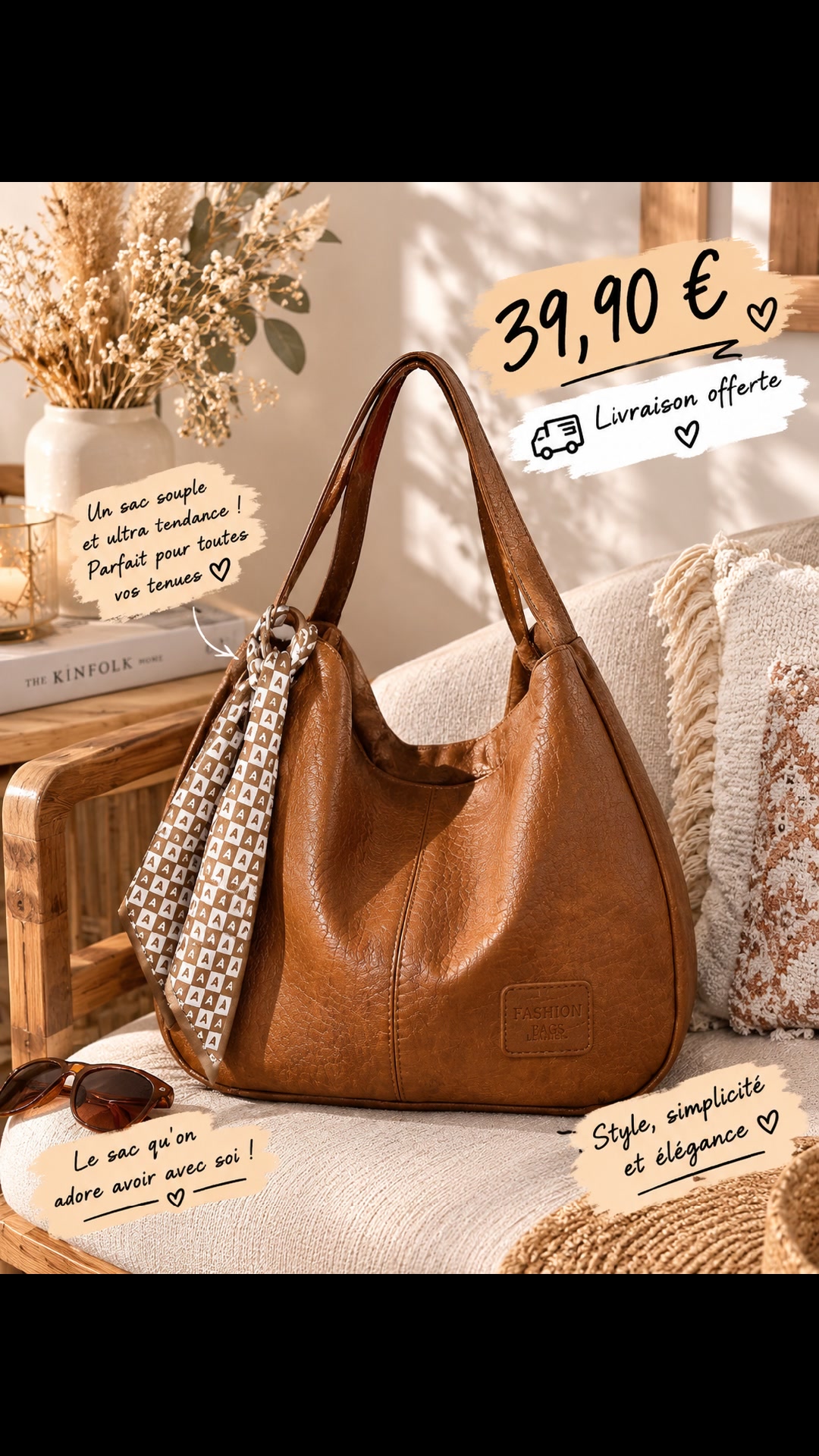 Sac à main marron tendance – Livraison offerte