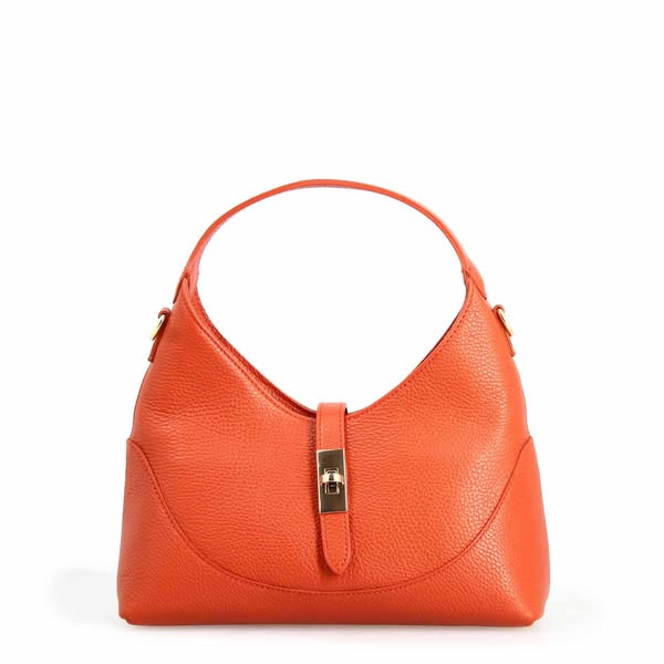Handbag in orange leather Medusa for women