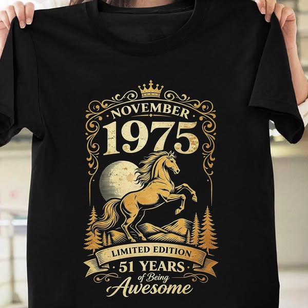 November 1975 51th Birthday Horse Shirt – Limited Edition Birthday Gift