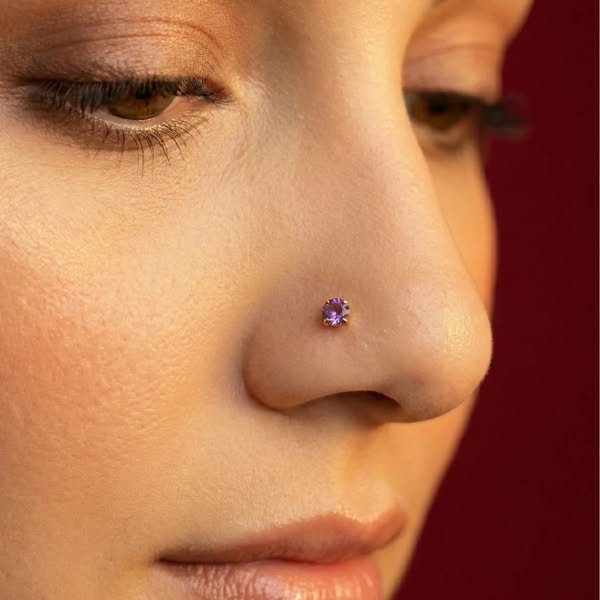 Amethyst Nose Stud